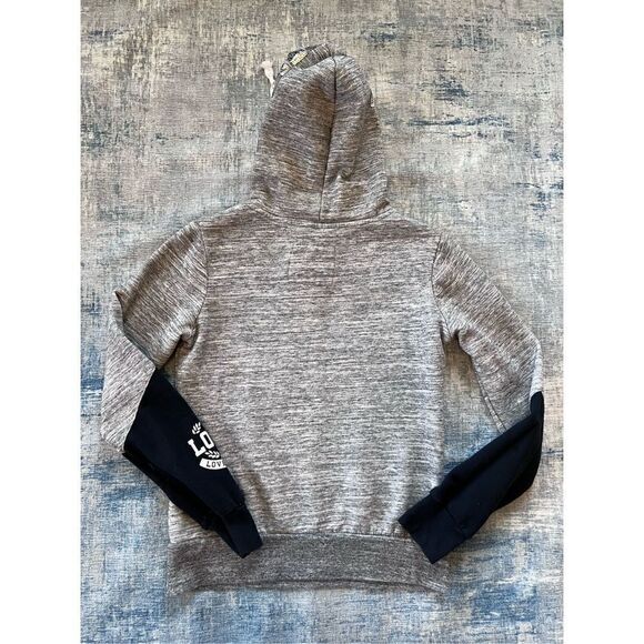 Reflex Heathered Gray Black Sequin LOVE Hoodie Women's Small - Picture 2 of 7